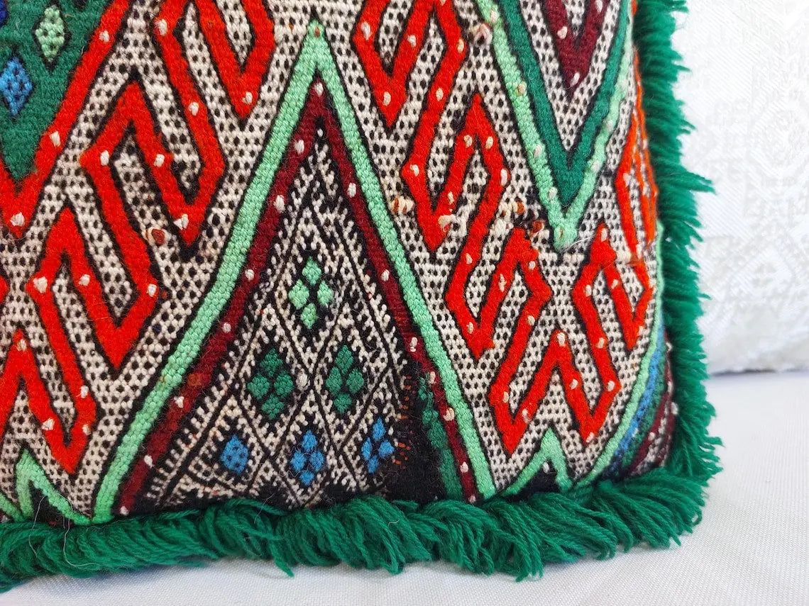 Moroccan Kilim Pillow Cover, Berber Kilim Pillow, Moroccan Pillow, Handmade Wool Pillow, Decorative Pillow Case. MoroccanBazzArts