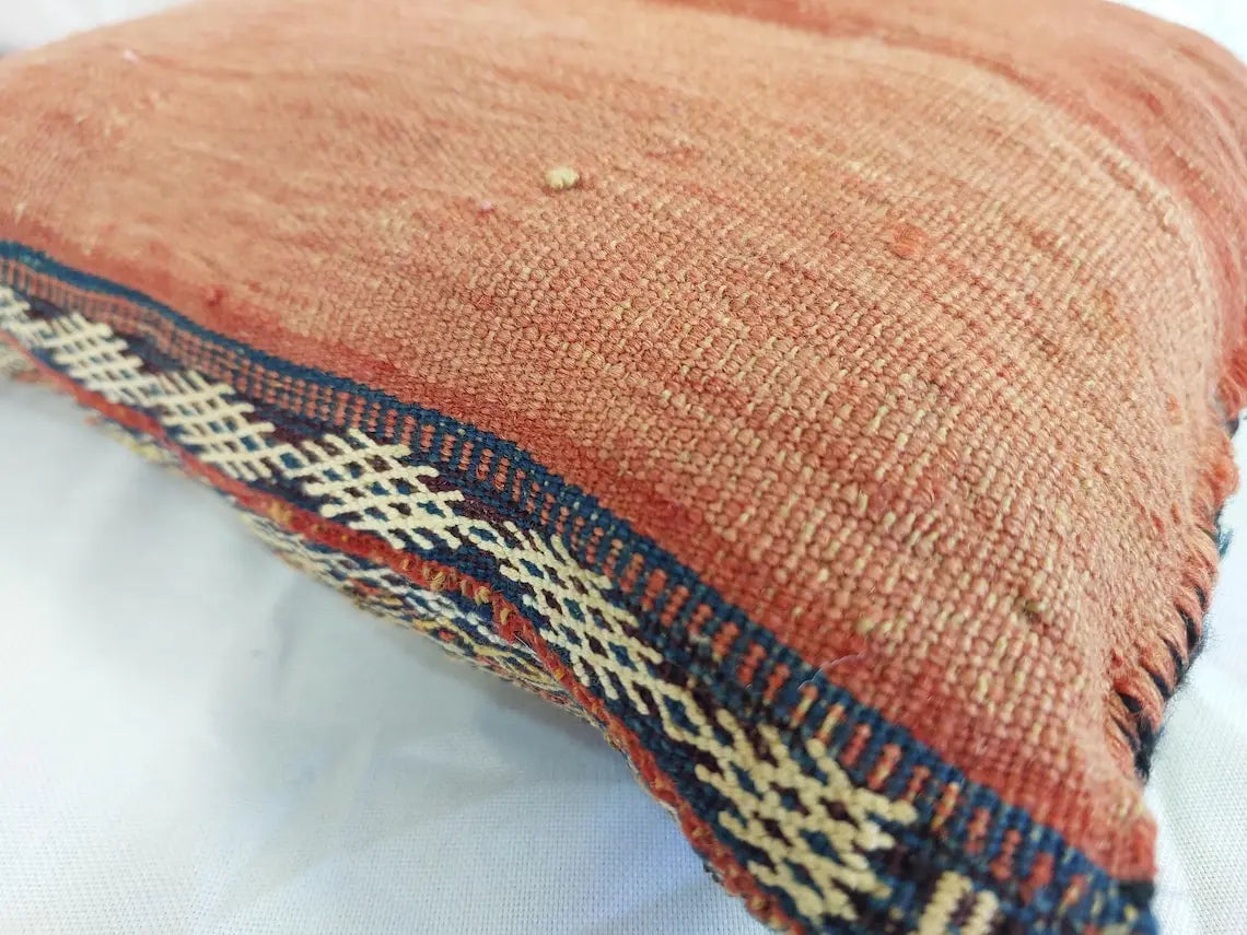 Vintage Berber Pillow | Authentic Vintage Moroccan Pillow, Handmade With Love, Berber Pillow Case in Blue Indigo MoroccanBazzArts