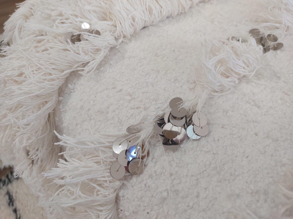 Authentic Vintage Moroccan Handira: White Wedding Blanket, Hand-Woven Berber Wool Throw Rug MoroccanBazzArts