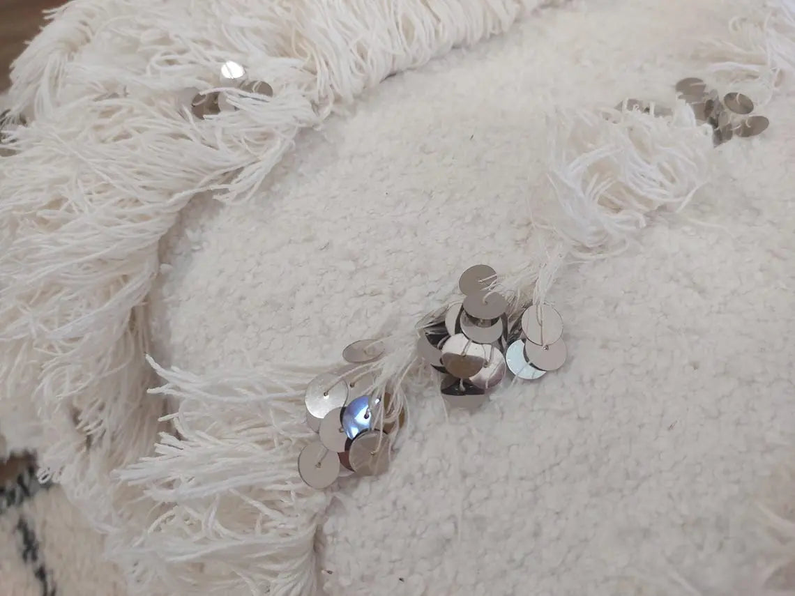 Authentic Vintage Moroccan Handira: White Wedding Blanket, Hand-Woven Berber Wool Throw Rug MoroccanBazzArts