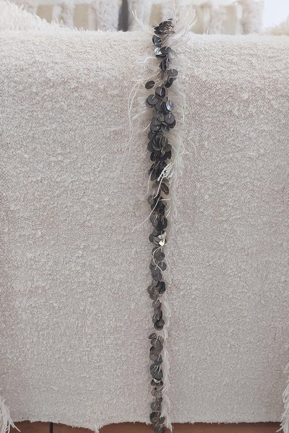 Authentic Vintage Moroccan Handira: White Wedding Blanket, Hand-Woven Berber Wool Throw Rug MoroccanBazzArts