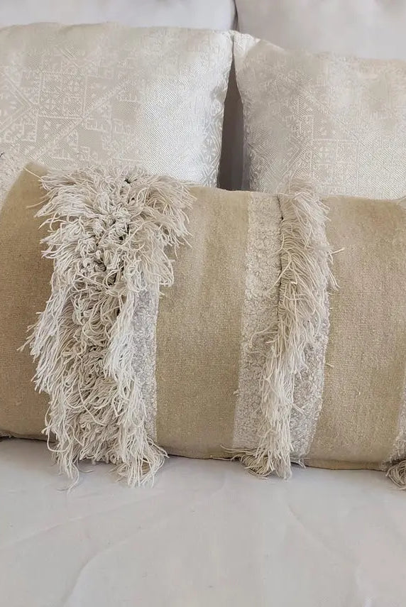 Moroccan Handira Pillow, Wedding Blanket Pillow, Decorative Pillow, Vintage Berber Textile MoroccanBazzArts