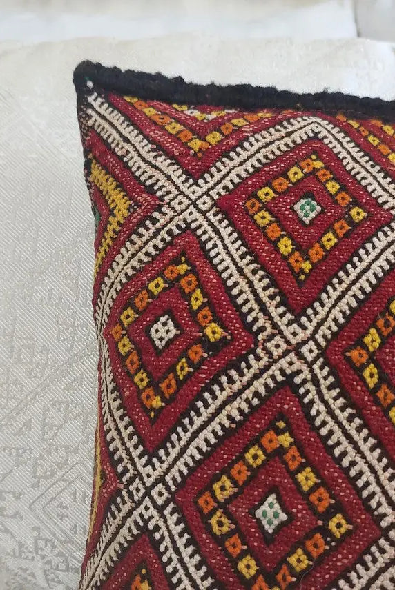 Vintage Berber Pillow Case, Tribal Moroccan Pillow, Authentic Double Side. MoroccanBazzArts
