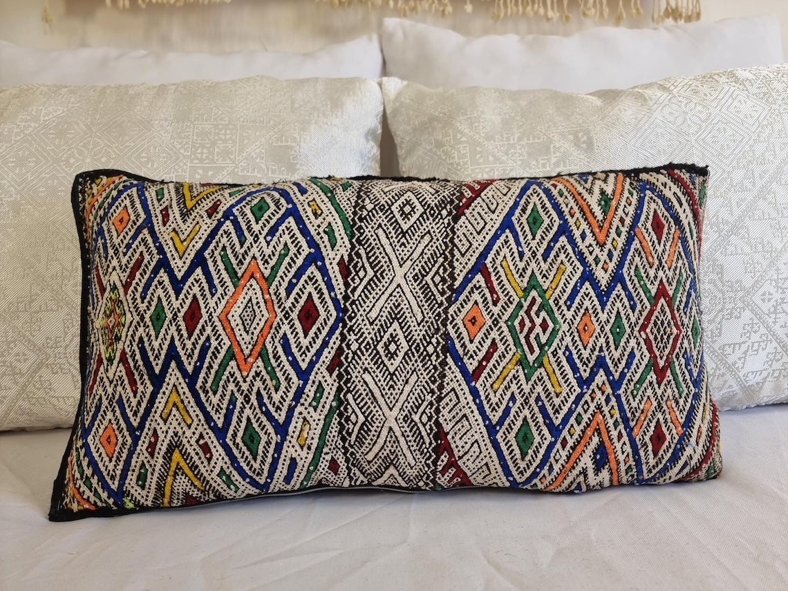 Moroccan Kilim Pillow Cover, Berber Kilim Pillow, Moroccan Pillow, Handmade Wool Pillow, Decorative Pillow Case. MoroccanBazzArts