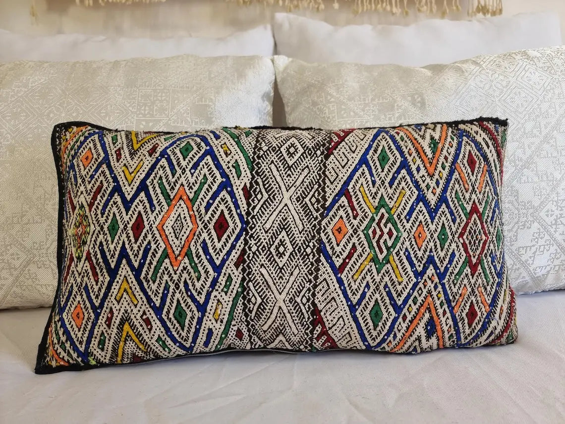 Moroccan Kilim Pillow Cover, Berber Kilim Pillow, Moroccan Pillow, Handmade Wool Pillow, Decorative Pillow Case. MoroccanBazzArts