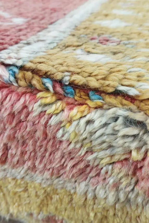 Handmade Moroccan Berber Wool Pouf: Colorful Vintage Floor Cushion Ottoman For Bohemian Home Decor MoroccanBazzArts
