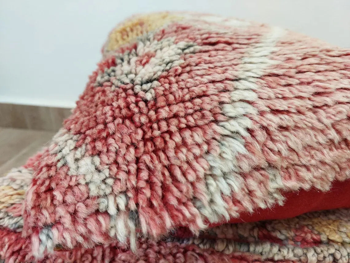 Boujaad Pillow, Made From Vintage Rug, Unique Berber Wool Cushion With Tribal Patterns MoroccanBazzArts