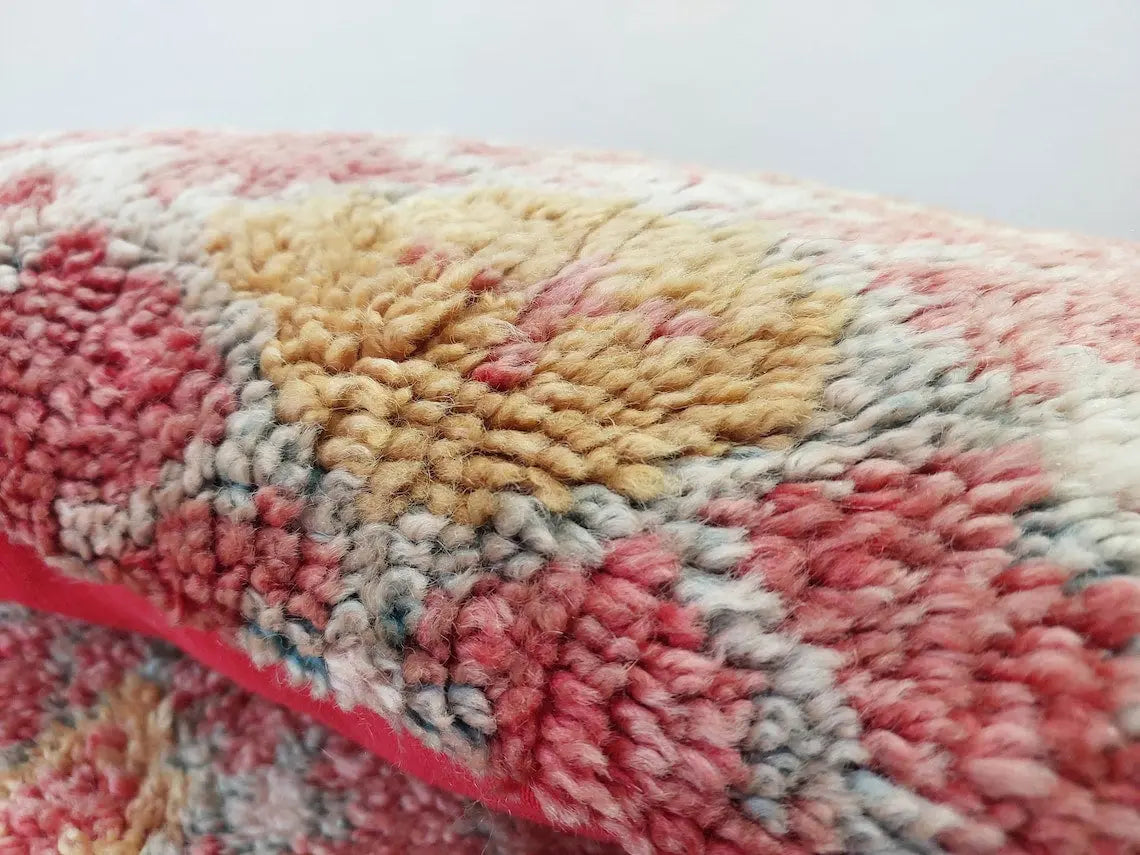 Boujaad Pillow, Made From Vintage Rug, Unique Berber Wool Cushion With Tribal Patterns MoroccanBazzArts