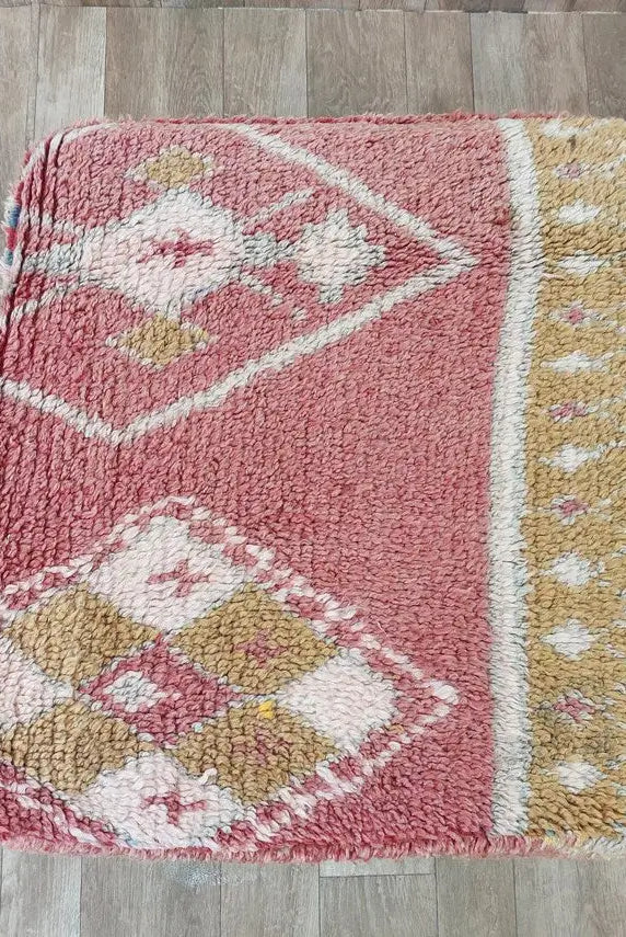 Handmade Moroccan Berber Wool Pouf: Colorful Vintage Floor Cushion Ottoman For Bohemian Home Decor MoroccanBazzArts