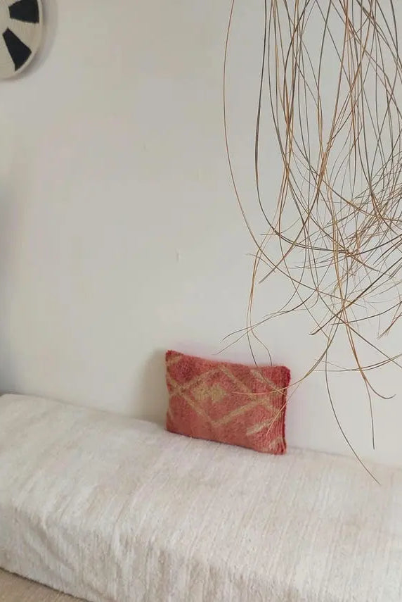 Boujaad Pillow, Made From Vintage Rug, Unique Berber Wool Cushion With Tribal Patterns MoroccanBazzArts