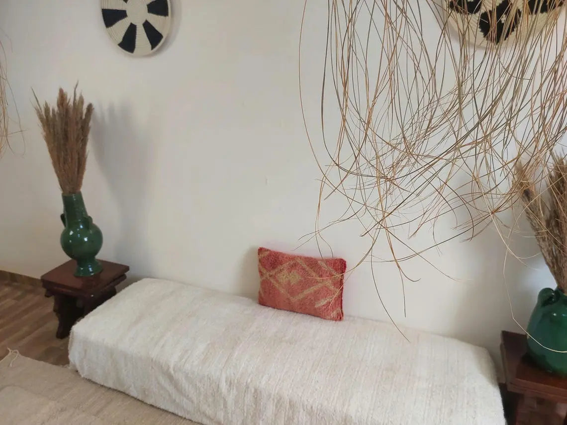 Boujaad Pillow, Made From Vintage Rug, Unique Berber Wool Cushion With Tribal Patterns MoroccanBazzArts