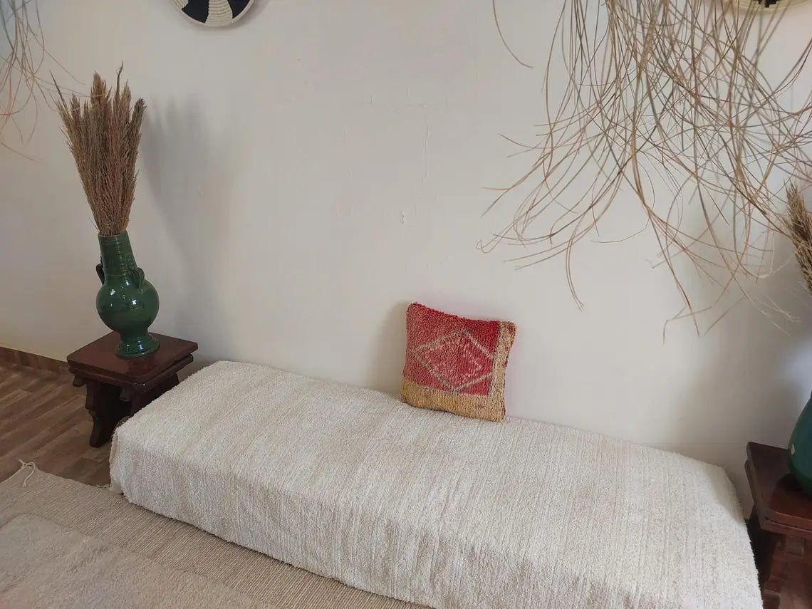 Boujaad Pillow, Made From Vintage Rug, Unique Berber Wool Cushion With Tribal Patterns MoroccanBazzArts