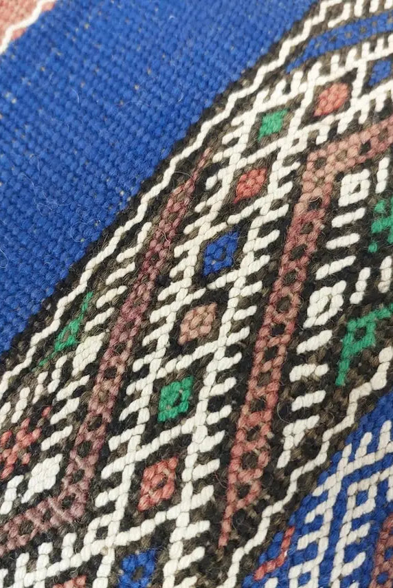 Vintage Berber Kilim Round Ottoman Pouf: Handmade Moroccan Floor Cushion For Boho Home Decor MoroccanBazzArts