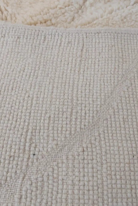 Authentic Moroccan Berber Beni Ourain Handwoven Wool Area Rug - Neutral Berber Rug - Contemporary Living Room Decor 4.11x7.4 Ft MoroccanBazzArts