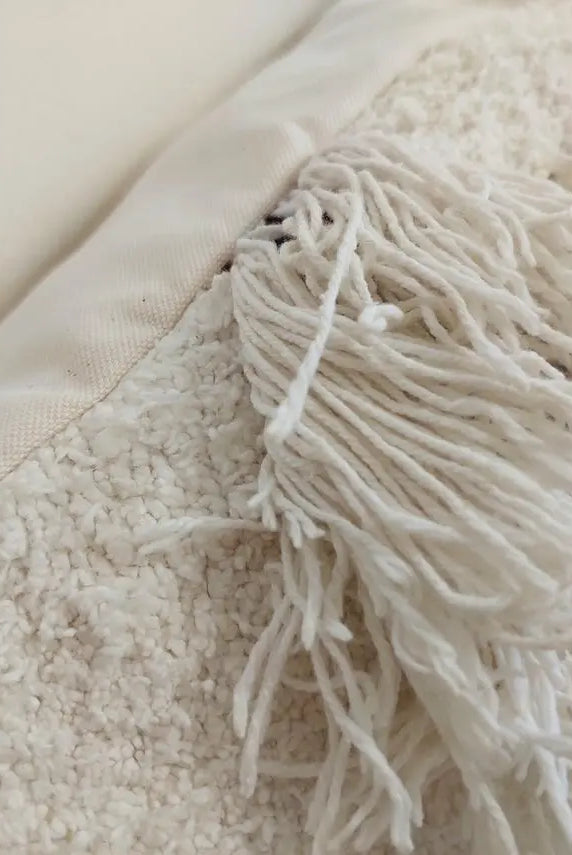 Authentic Berber Handira Pillow Case: Vintage Moroccan Wedding Blanket Cushion Cover, White Handmade Decor MoroccanBazzArts