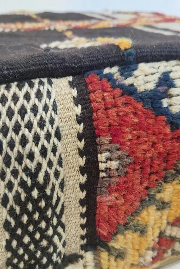 Vintage Moroccan Pouf, Handmade Taznakht Rug Pouf, Berber Floor Cushion, Boho Ottoman, Upcycled Moroccan Home Décor MoroccanBazzArts