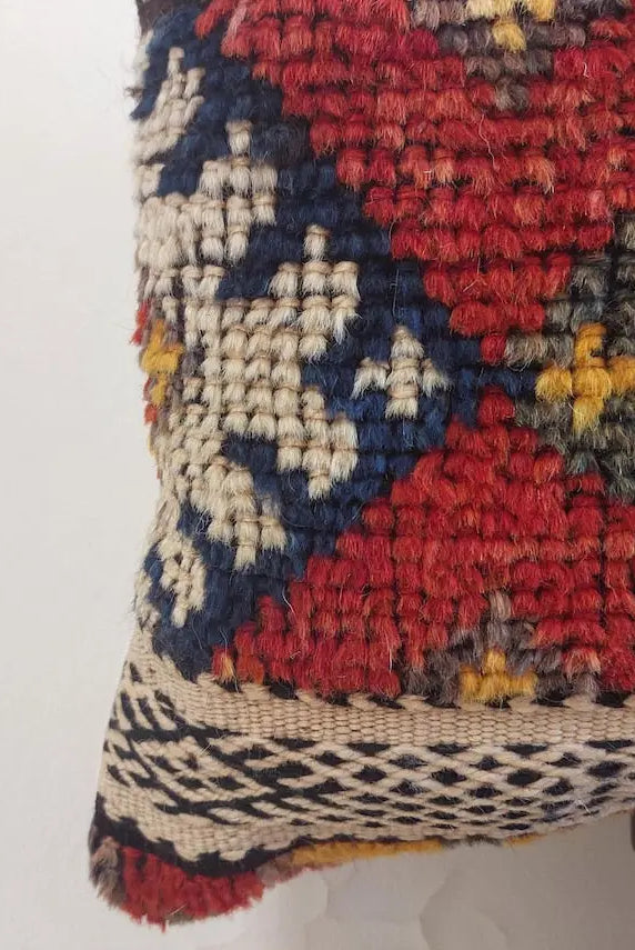 Handmade Taznakht Lumbar Pillow, Vintage Moroccan Rug Cushion Cover, Berber Boho Pillow, Upcycled Moroccan Home Décor MoroccanBazzArts