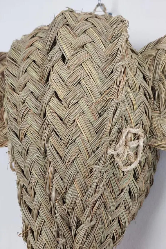 Set Of 3 Handwoven Bull , Elephant , Donkey Heads Wall Hanging – Custom Rattan Wall Art, Boho Nursery Decor, Moroccan Palm Leaf Animal Head MoroccanBazzArts