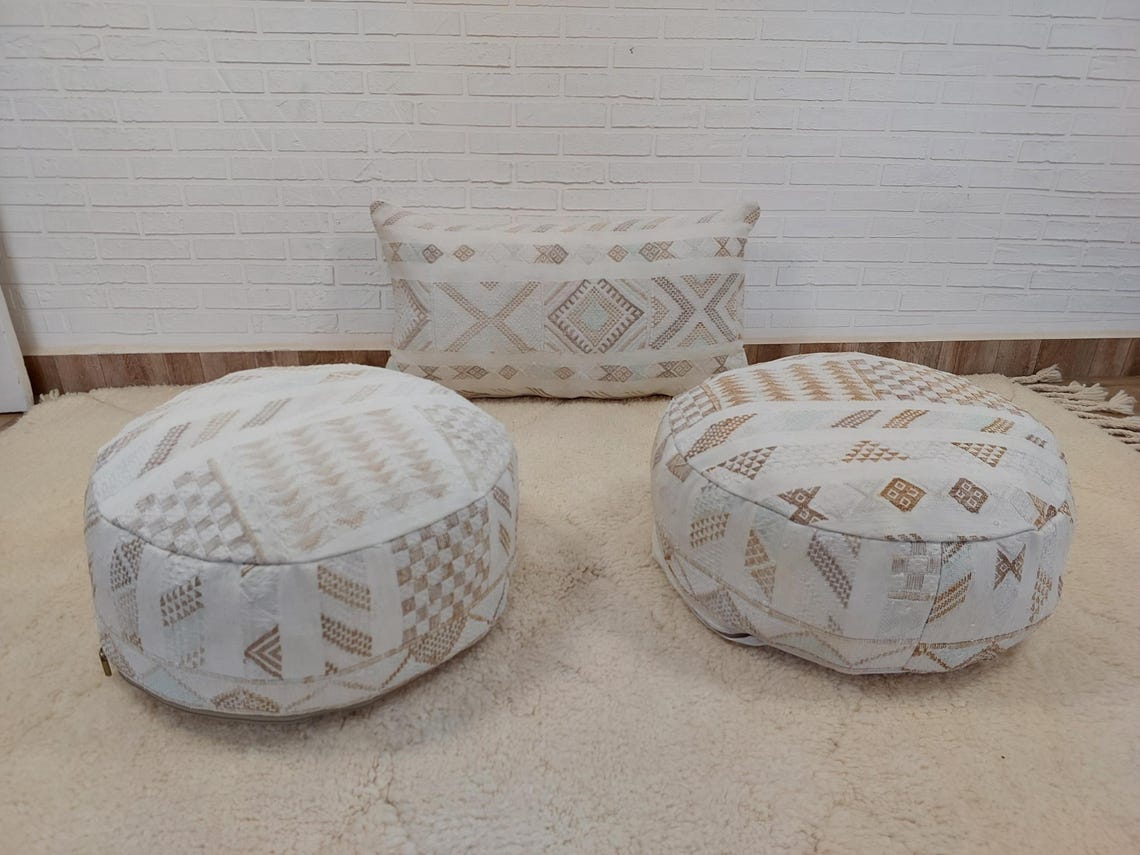 Handmade Moroccan Lumbar Cactus Silk Pillow Cover - Decorative Sabra Cushion for Home Decor (19x35in) MoroccanBazzArts