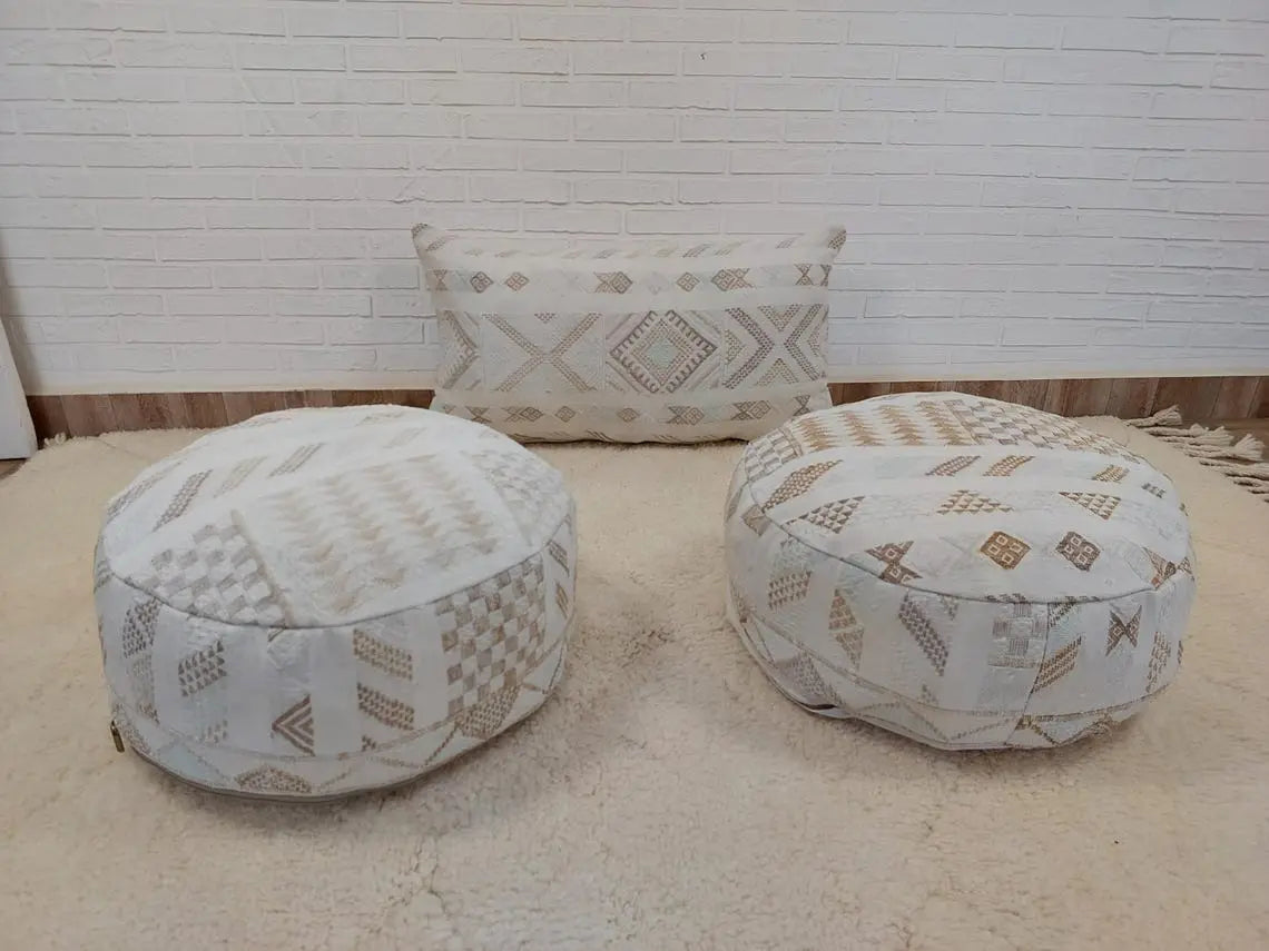 Handmade Moroccan Lumbar Cactus Silk Pillow Cover - Decorative Sabra Cushion for Home Decor (19x35in) MoroccanBazzArts
