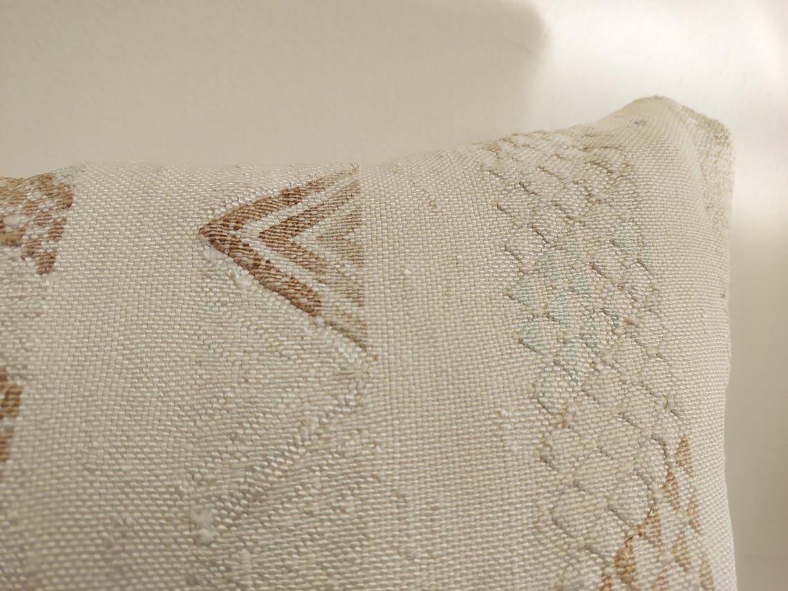 Handmade Moroccan Lumbar Cactus Silk Pillow Cover - Decorative Sabra Cushion for Home Decor (13x32 in) MoroccanBazzArts