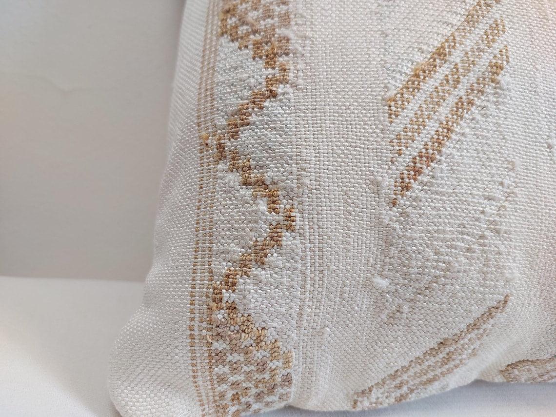 Handmade Moroccan Lumbar Cactus Silk Pillow Cover - Decorative Sabra Cushion for Home Decor (13x32 in) MoroccanBazzArts