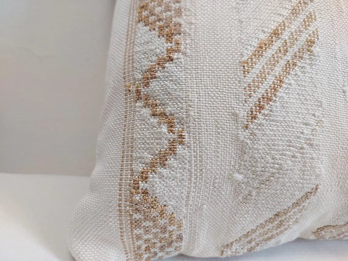 Handmade Moroccan Lumbar Cactus Silk Pillow Cover - Decorative Sabra Cushion for Home Decor (13x32 in) MoroccanBazzArts