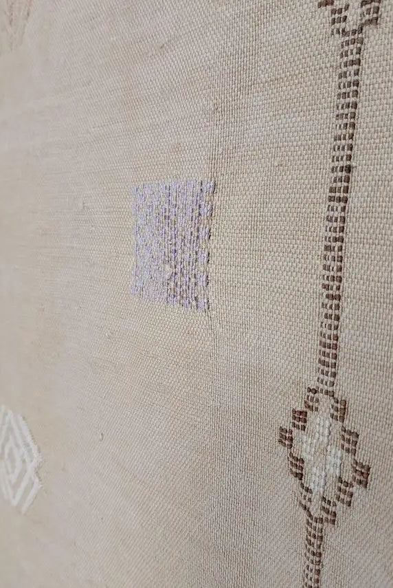 Vintage Moroccan Cactus Silk Rug, Faded Yellow Sabra Rug 4x7 ft, Handmade Boho Carpet, Natural Dye Vintage Textile, Ready to Ship MoroccanBazzArts