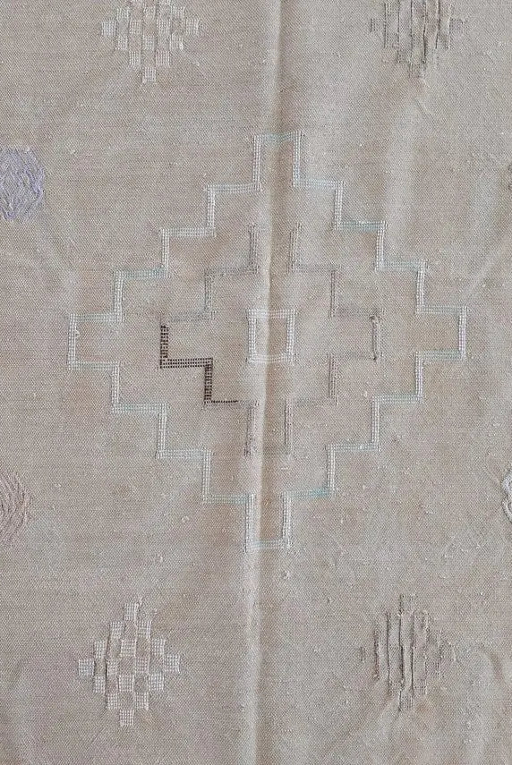 Vintage Moroccan Cactus Silk Rug, Faded Yellow Sabra Rug 4x7 ft, Handmade Boho Carpet, Natural Dye Vintage Textile, Ready to Ship MoroccanBazzArts
