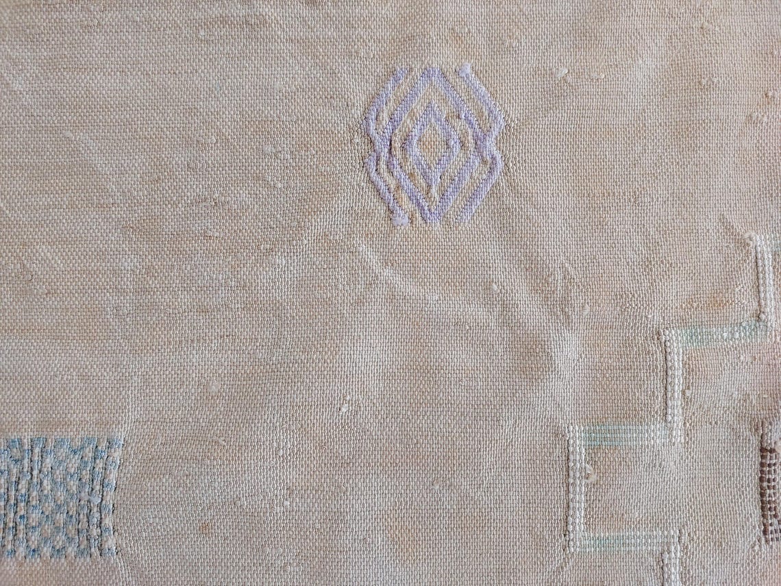 Vintage Moroccan Cactus Silk Rug, Faded Yellow Sabra Rug 4x7 ft, Handmade Boho Carpet, Natural Dye Vintage Textile, Ready to Ship MoroccanBazzArts
