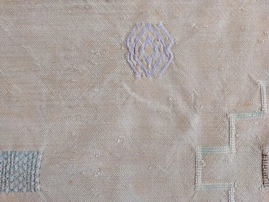 Vintage Moroccan Cactus Silk Rug, Faded Yellow Sabra Rug 4x7 ft, Handmade Boho Carpet, Natural Dye Vintage Textile, Ready to Ship MoroccanBazzArts