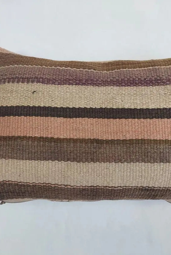 Vintage Moroccan Pillow Cover – Handmade Lumbar Pillow Cover From Recycled Berber Carpet, Boho Home Décor In Earthy Tones MoroccanBazzArts