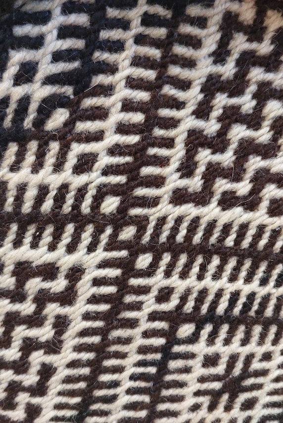 Vintage Zanafi Bolster Pillow 9"X22" , Handmade Moroccan Wool Cushion, Black And White Tribal Boho Decor, Rug Pillow With Zipper MoroccanBazzArts