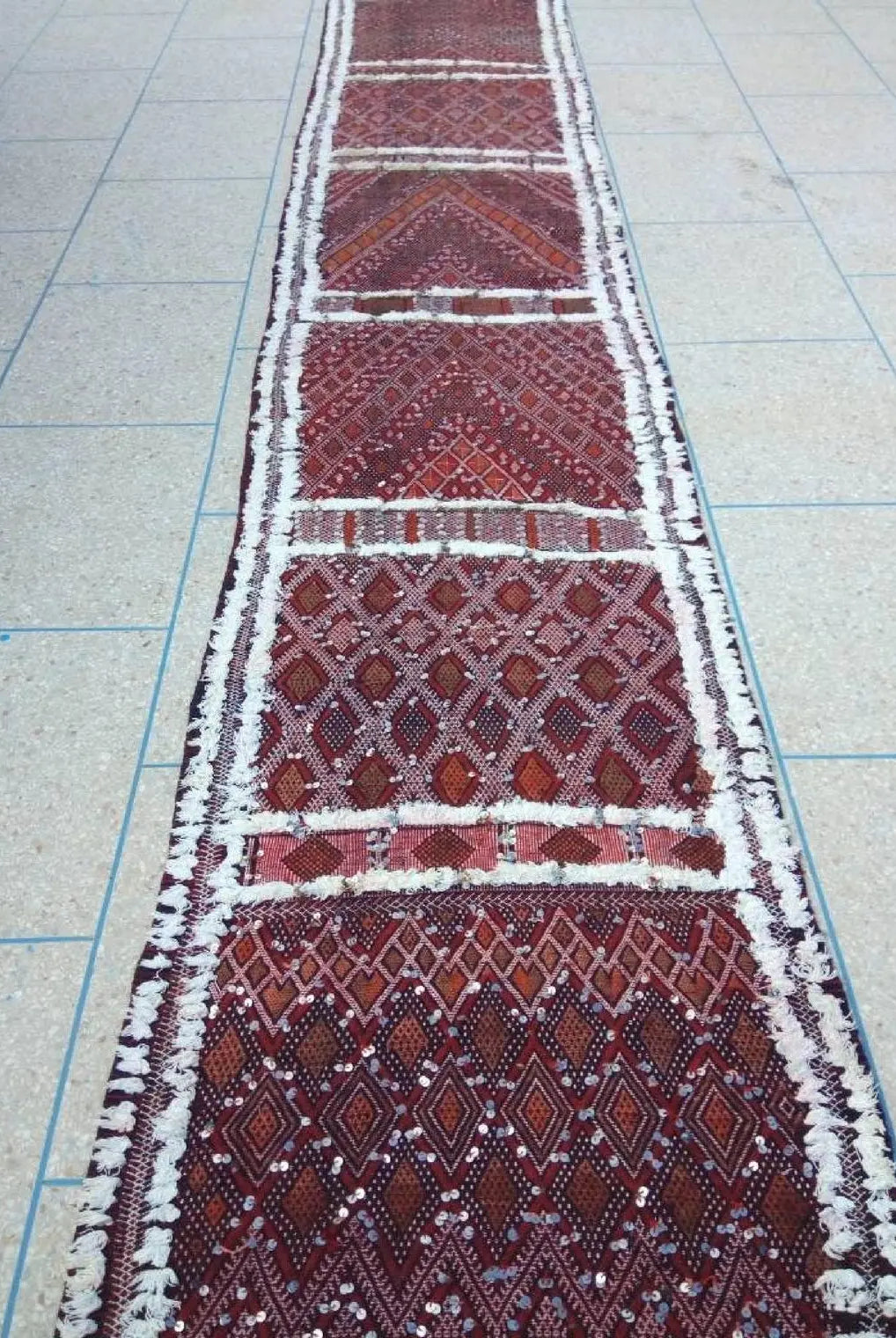 Berber Protector Rug Beni Mtir Runner: 30ft Wool, Handmade Moroccan Abstract Pattern Carpet for Hallway or Entryway MoroccanBazzArts