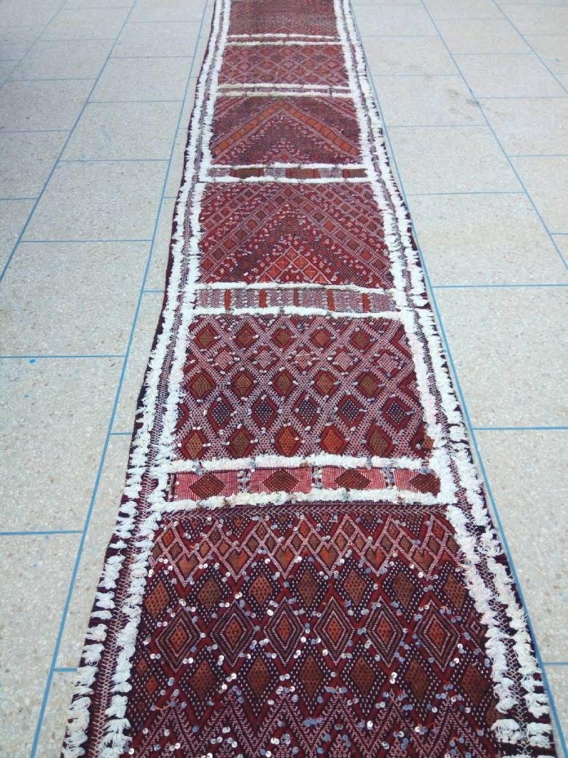 Berber Protector Rug Beni Mtir Runner: 30ft Wool, Handmade Moroccan Abstract Pattern Carpet for Hallway or Entryway MoroccanBazzArts
