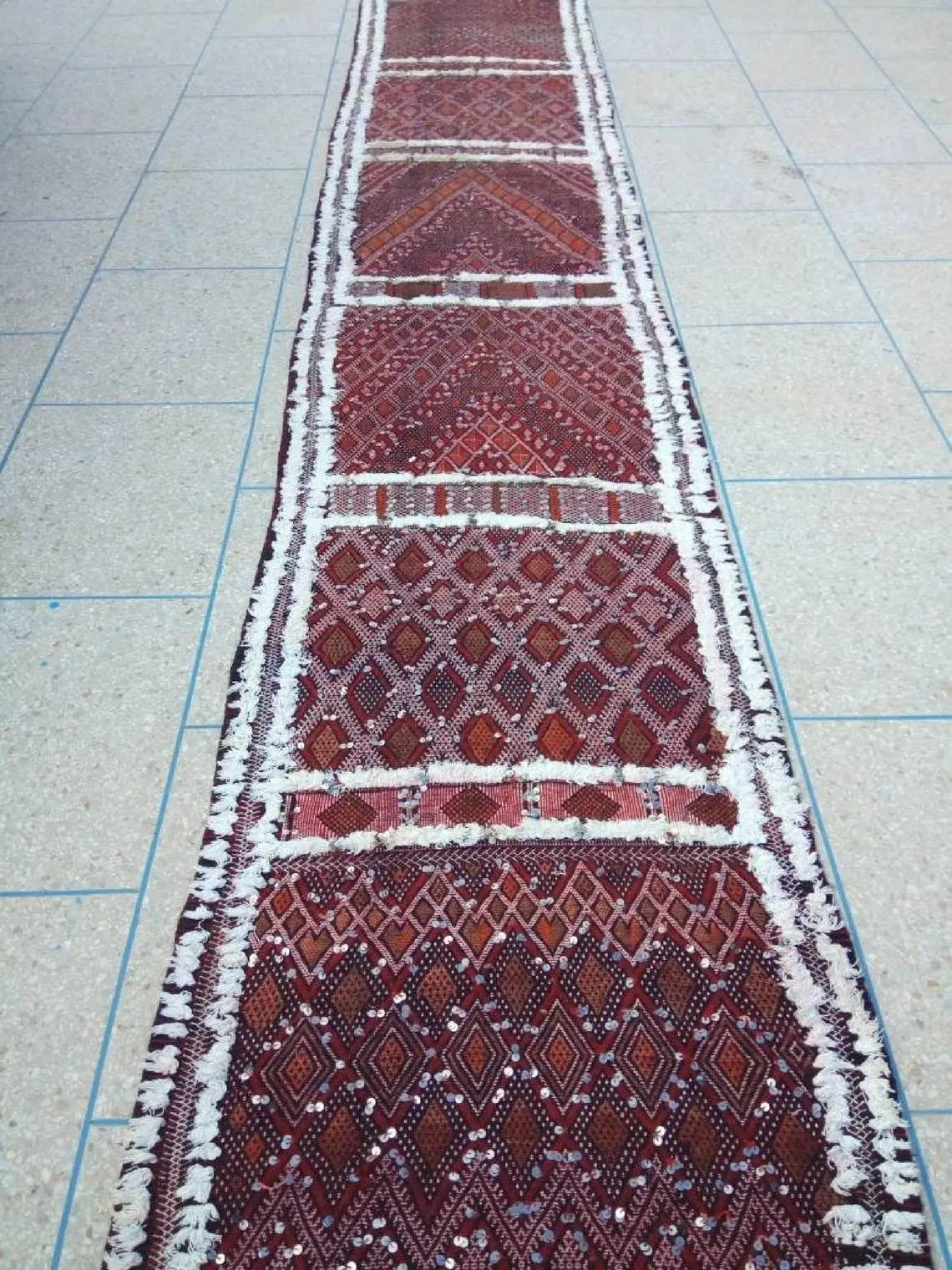 Berber Protector Rug Beni Mtir Runner: 30ft Wool, Handmade Moroccan Abstract Pattern Carpet for Hallway or Entryway MoroccanBazzArts