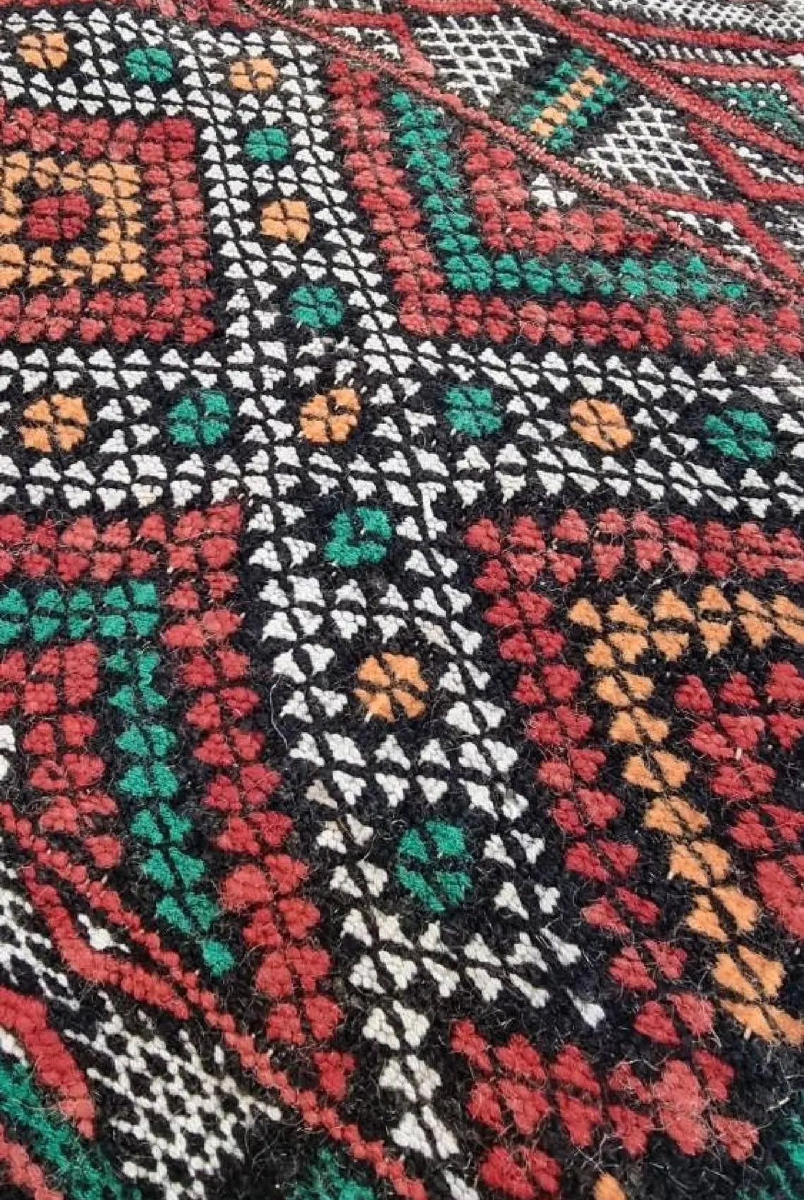 Berber wall decor , Moroccan Kilim Hanbel Rug Wool: Handmade Berber Flatweave Colorful Wall or Floor Decor MoroccanBazzArts