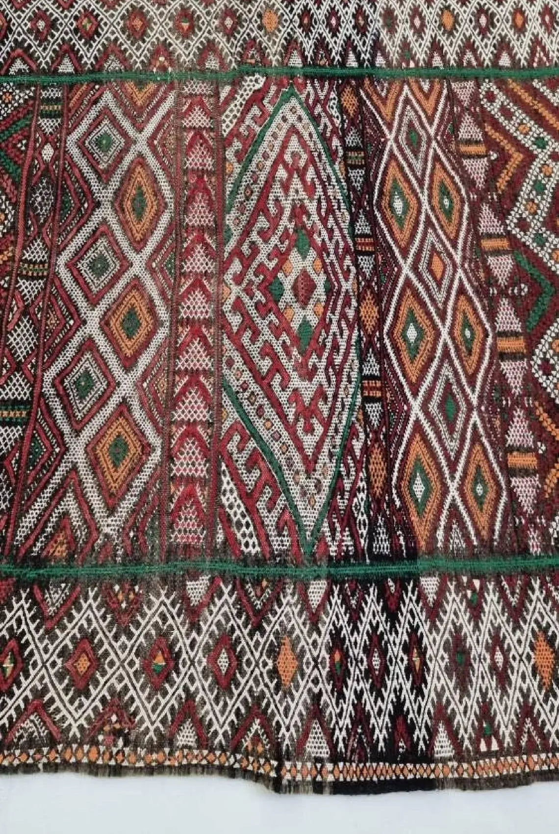 Berber wall decor , Moroccan Kilim Hanbel Rug Wool: Handmade Berber Flatweave Colorful Wall or Floor Decor MoroccanBazzArts