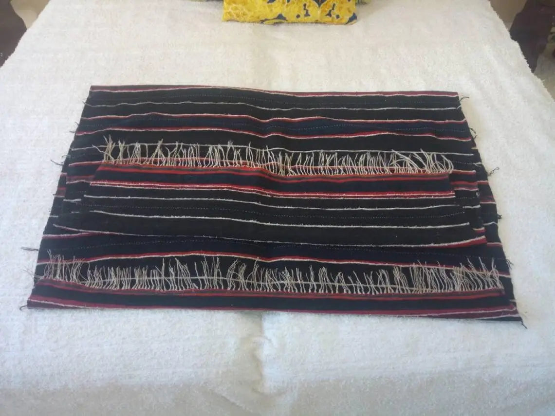 Berber Shawl Gift Wool Cape: Striped Vintage Moroccan Handwoven Blanket MoroccanBazzArts