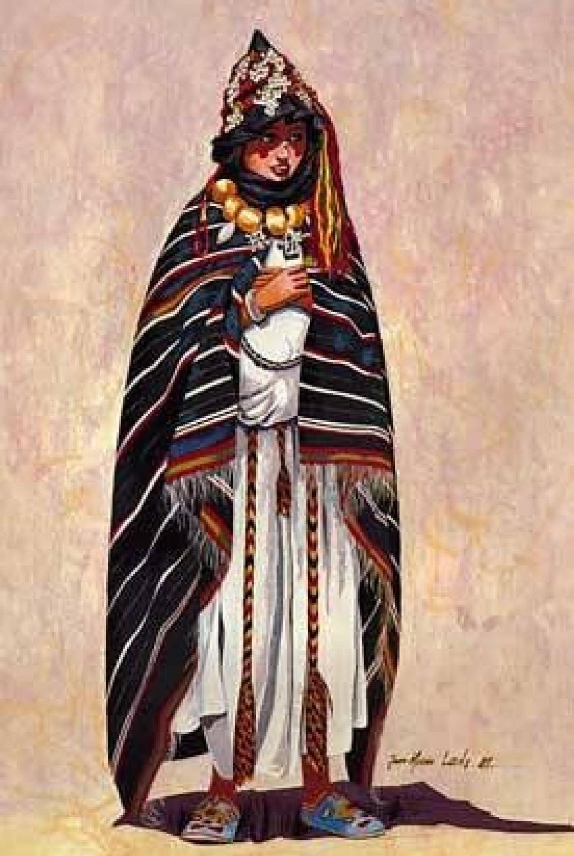 Berber Shawl Gift Wool Cape: Striped Vintage Moroccan Handwoven Blanket MoroccanBazzArts