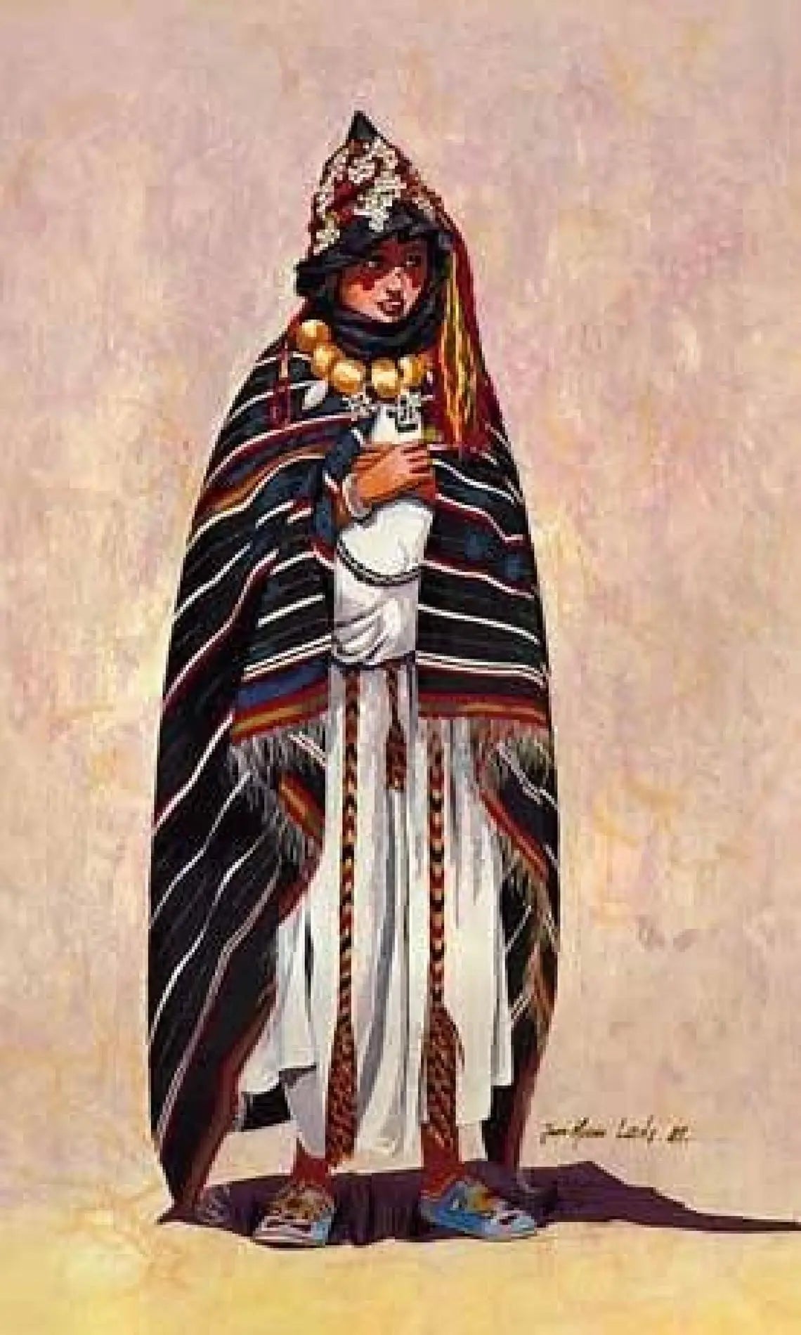 Berber Shawl Gift Wool Cape: Striped Vintage Moroccan Handwoven Blanket MoroccanBazzArts
