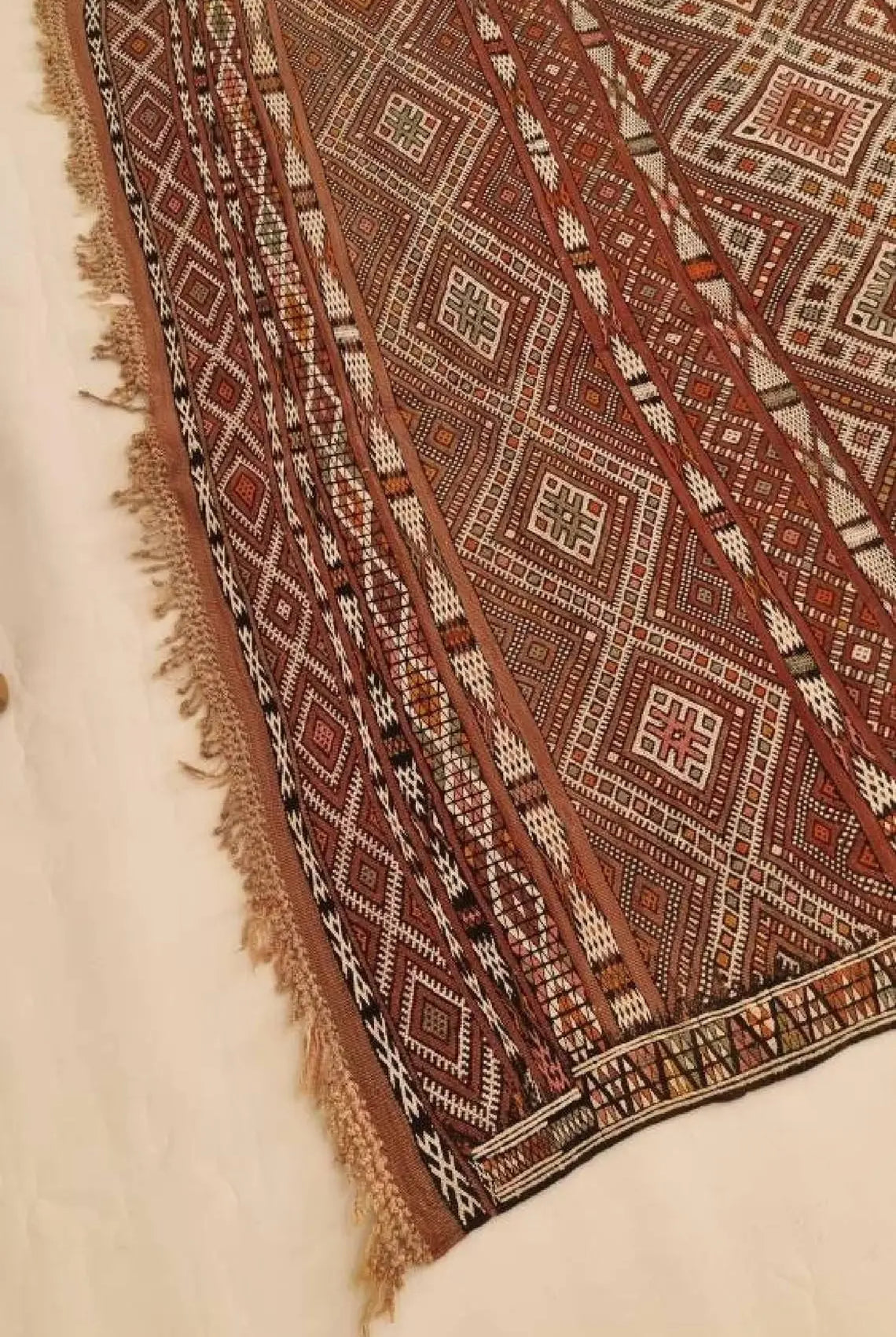 Zemmour Berber Rug Wool 5x8: Geometric Moroccan Flatweave, Colorful Boho Decor MoroccanBazzArts