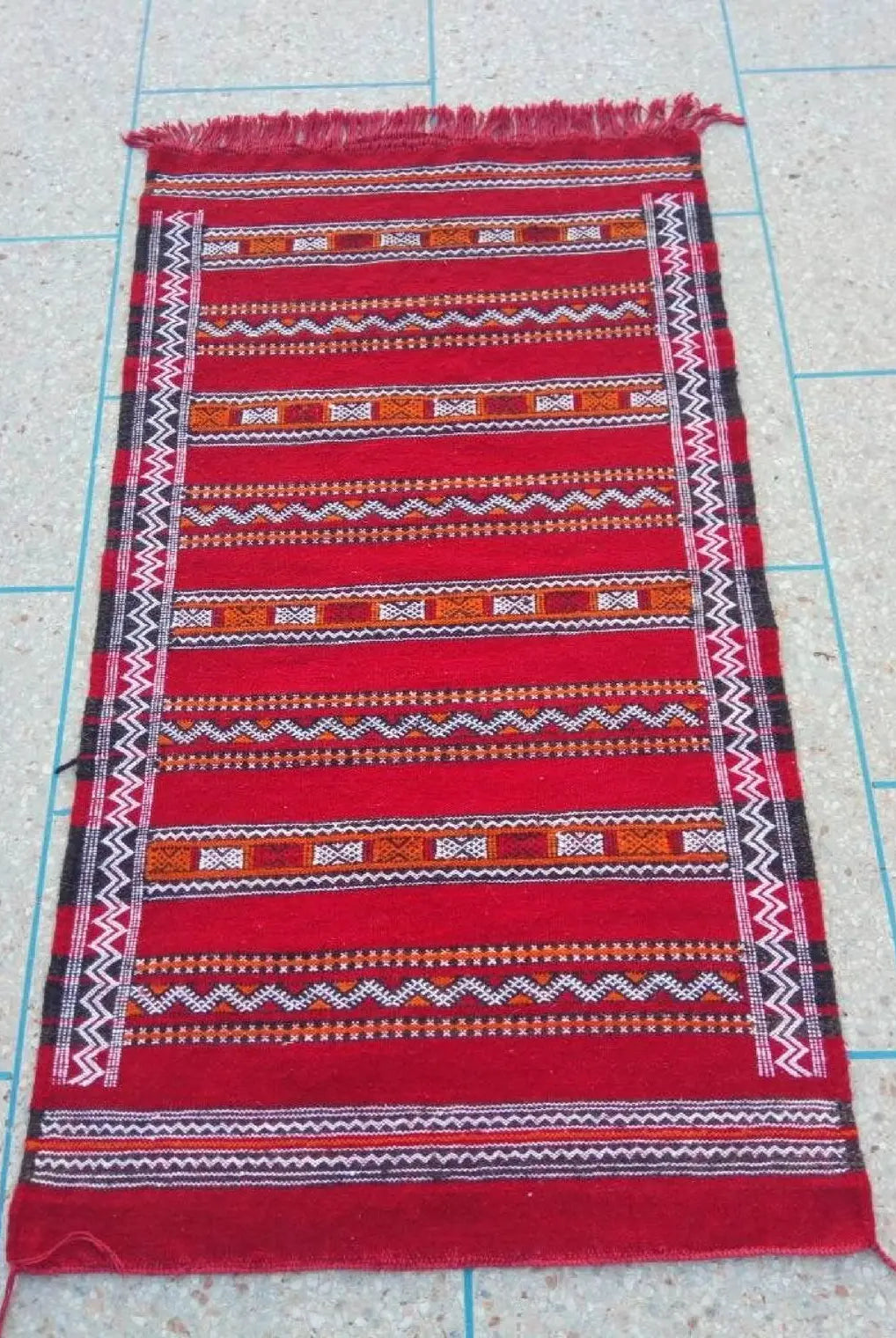 Flatweave Moroccan Kilim Rug: Handmade Berber Carpet 153x86 cm Wool MoroccanBazzArts