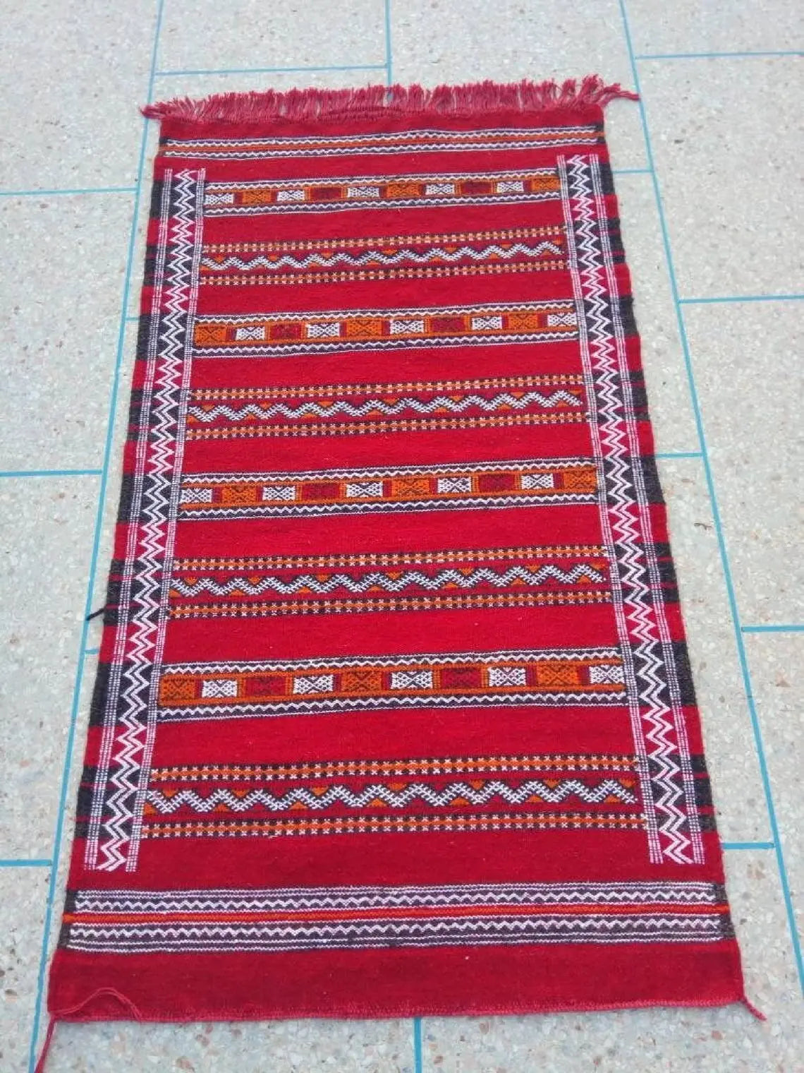 Flatweave Moroccan Kilim Rug: Handmade Berber Carpet 153x86 cm Wool MoroccanBazzArts