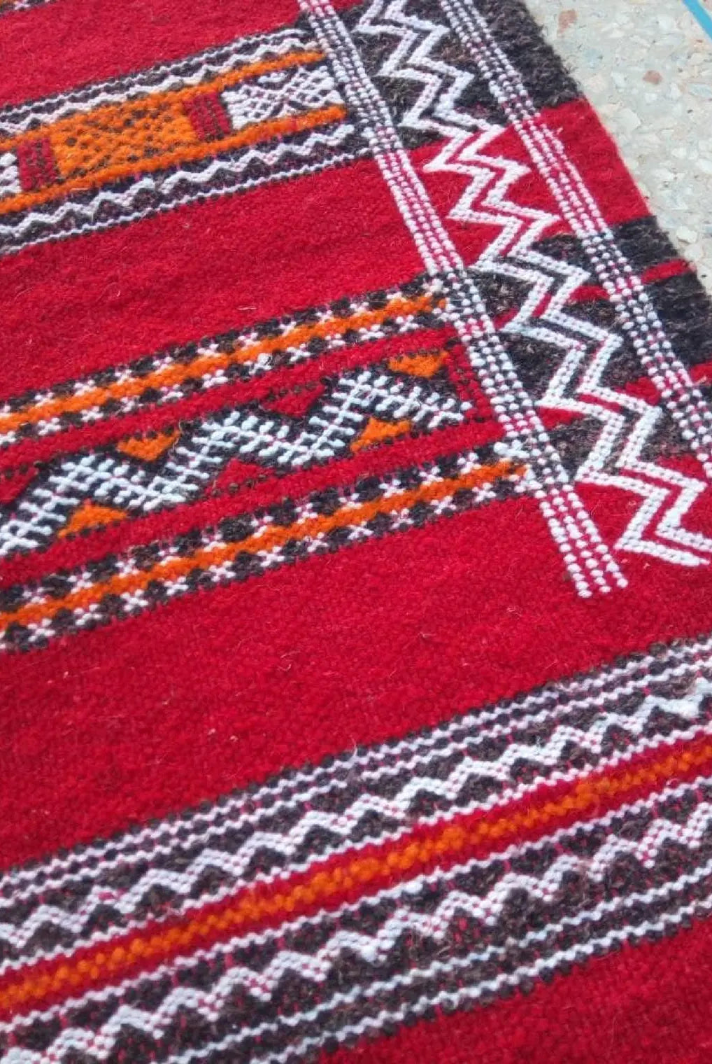 Flatweave Moroccan Kilim Rug: Handmade Berber Carpet 153x86 cm Wool MoroccanBazzArts