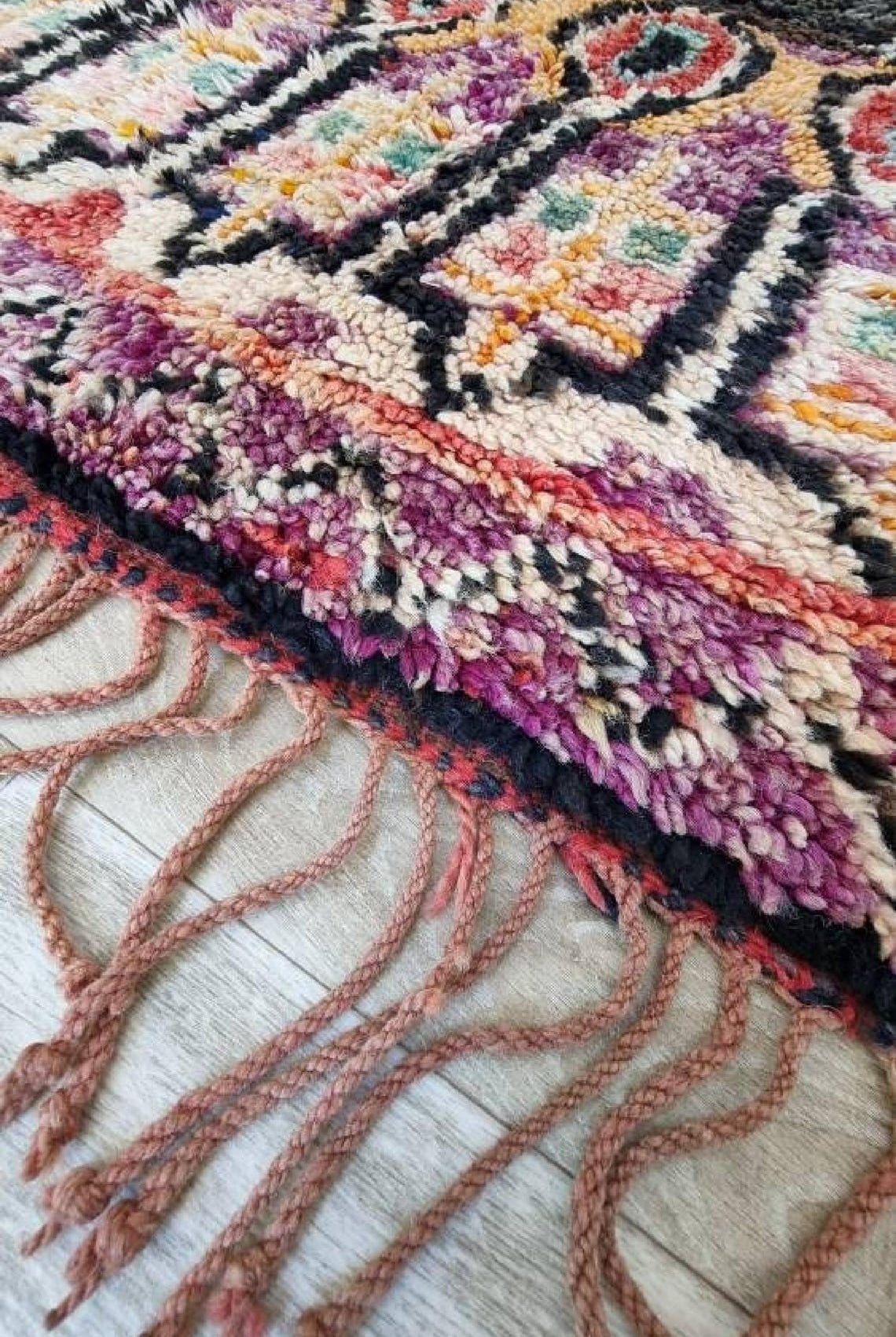 Moroccan Wool Rug 6'3"X8'10" Colorful Geometric Berber Wool Carpet MoroccanBazzArts