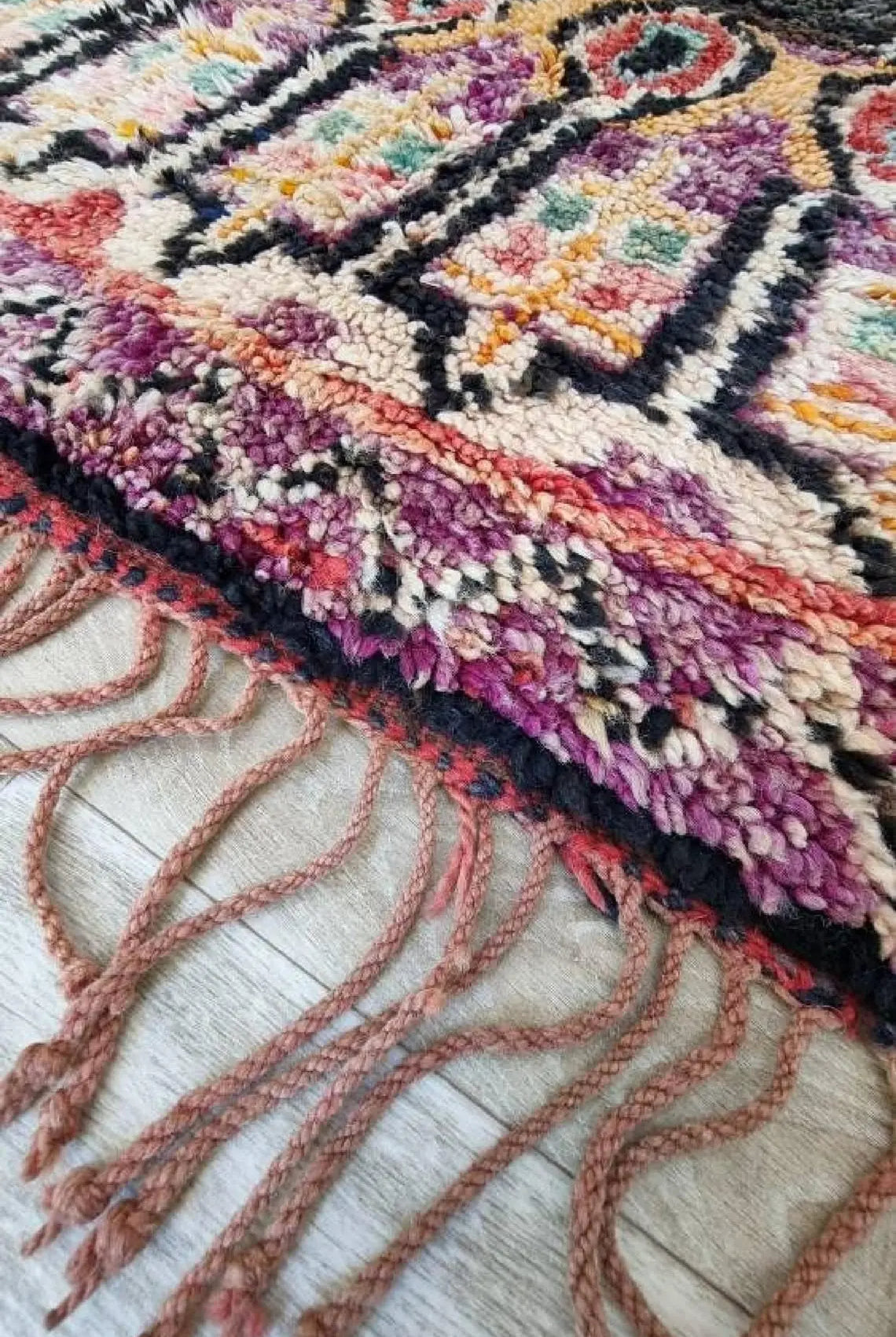 Moroccan Wool Rug 6'3"X8'10" Colorful Geometric Berber Wool Carpet MoroccanBazzArts