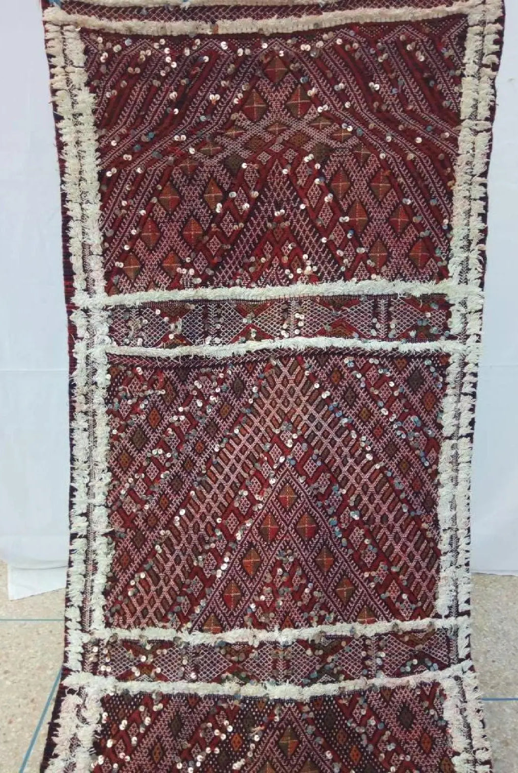 Berber Protector Rug Beni Mtir Runner: 30ft Wool, Handmade Moroccan Abstract Pattern Carpet for Hallway or Entryway MoroccanBazzArts
