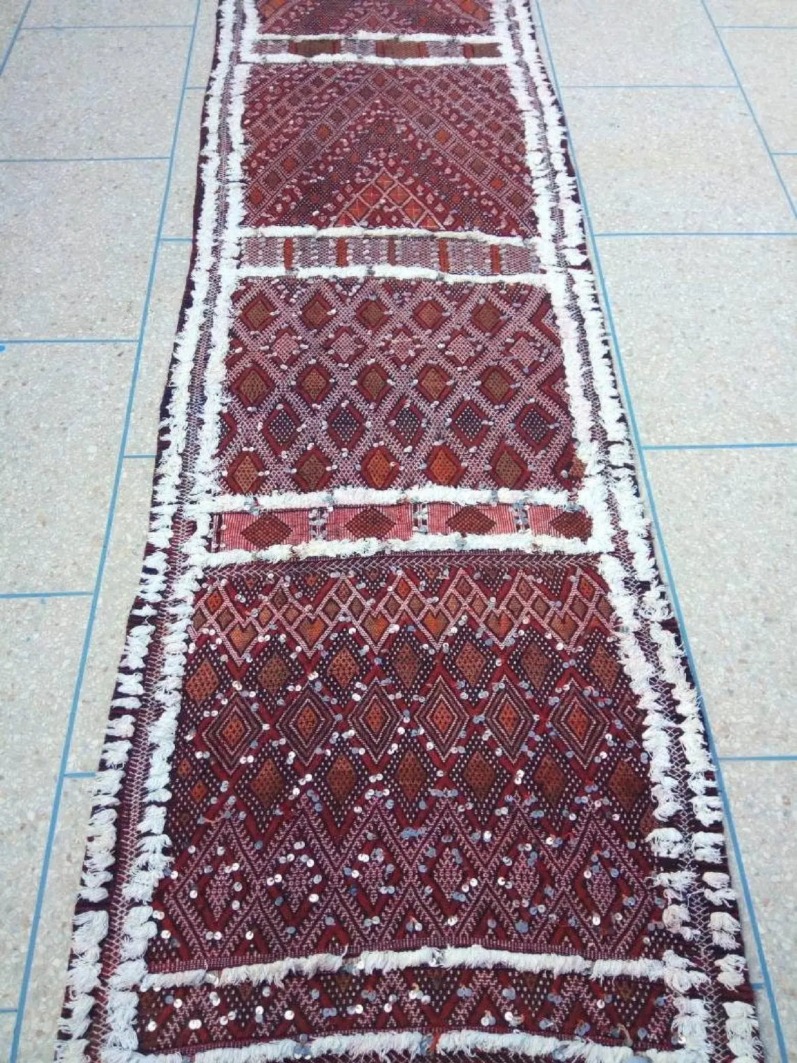Berber Protector Rug Beni Mtir Runner: 30ft Wool, Handmade Moroccan Abstract Pattern Carpet for Hallway or Entryway MoroccanBazzArts