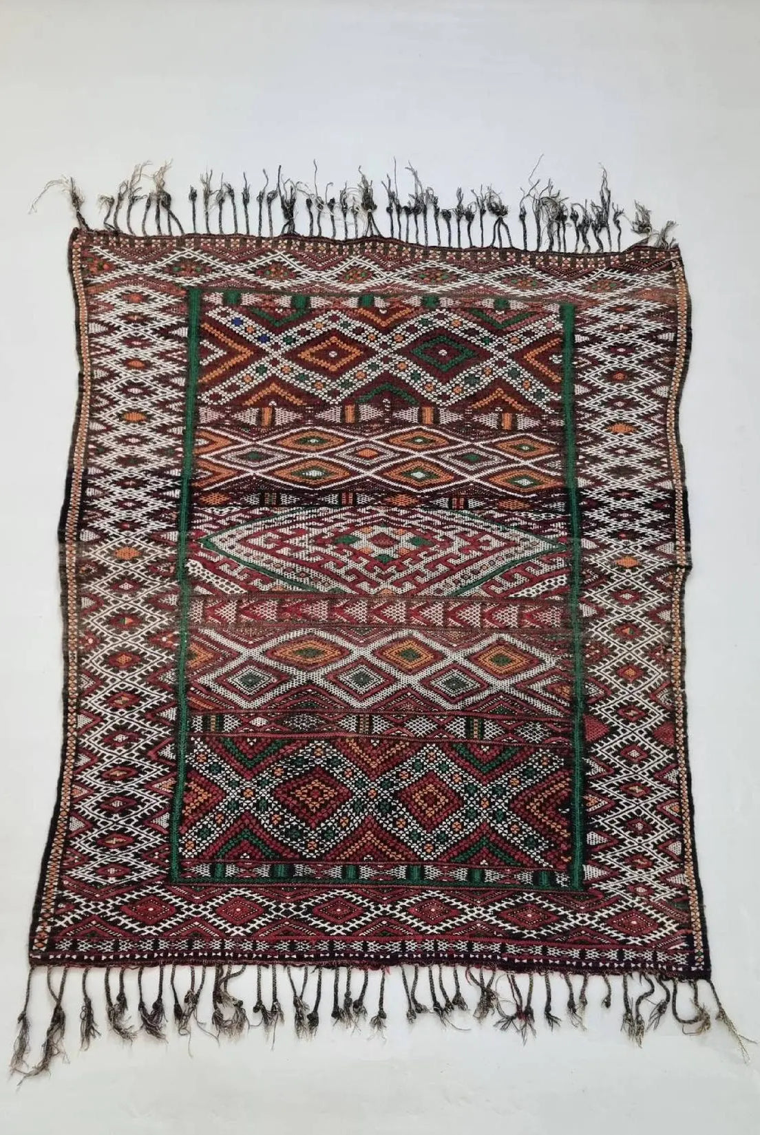 Berber wall decor , Moroccan Kilim Hanbel Rug Wool: Handmade Berber Flatweave Colorful Wall or Floor Decor MoroccanBazzArts